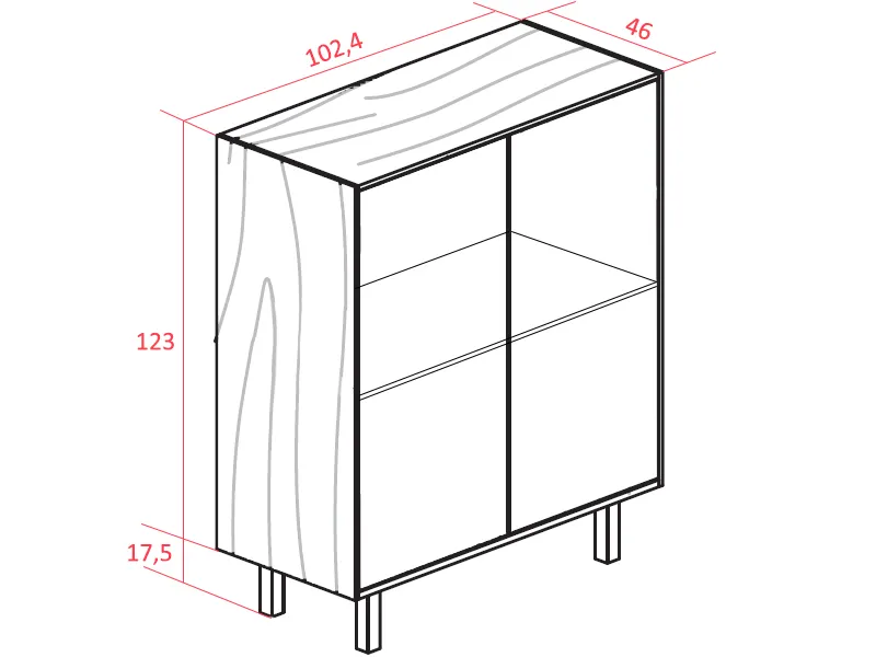 Armoire mi-haute Cadi L103 H123 - Denomics