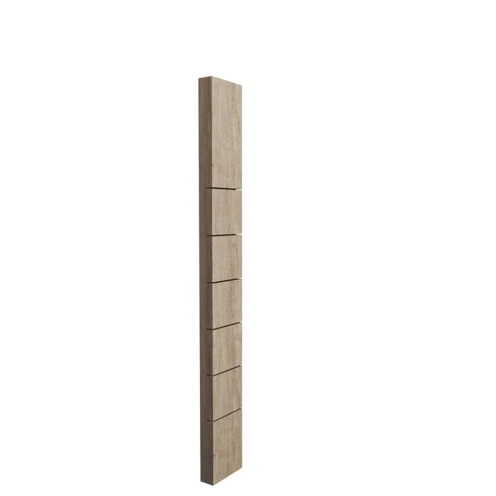 Montant Totem 6 rainures 10x30x245 cm - chêne Bardolino gris