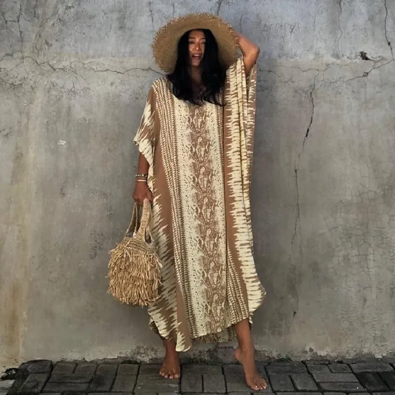 Robe paréo imprimé ethnique