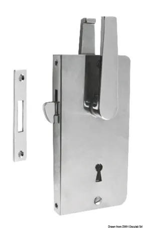 Serrure encastrée pour portes coulissantes, clé traditionnelle